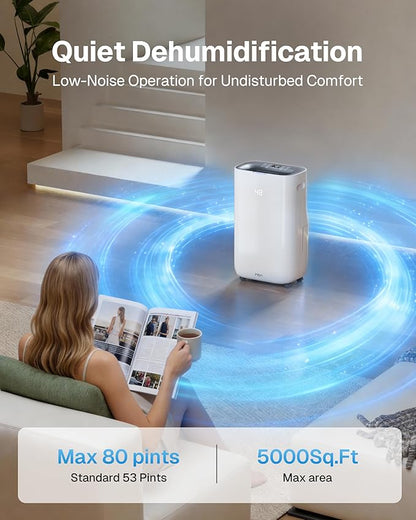 4500 Sq.Ft Dehumidifier for Basement and Large Rooms Max 80 Pint/Day - Image 3