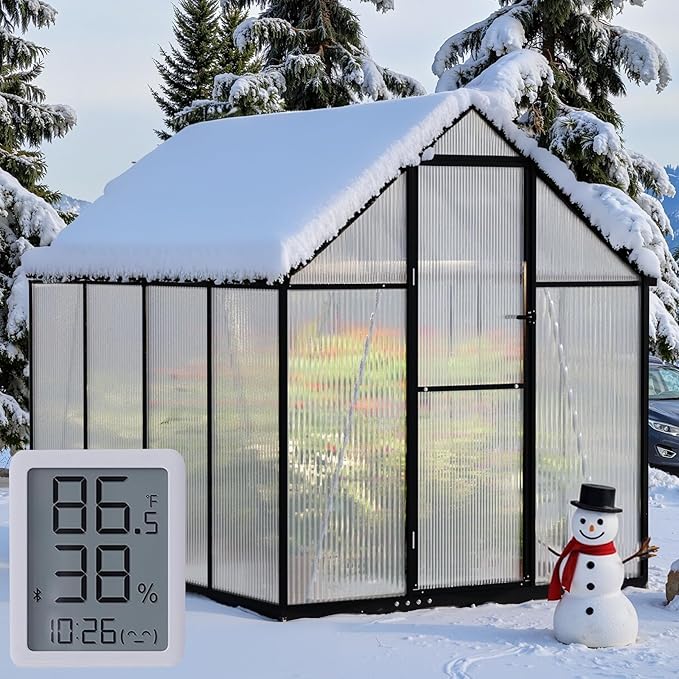 6×7.5FT Greenhouse for Outdoors, Walk-in Greenhouse and Winter Garden Planting by WUKHG