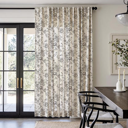 jinchan Linen Floral Curtains Extra Wide - Image 2