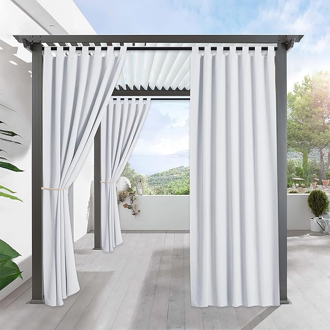 RYB HOME Outdoor Curtains for Patio Waterproof Tab Top Block Sunlight Thermal by RYBHOME