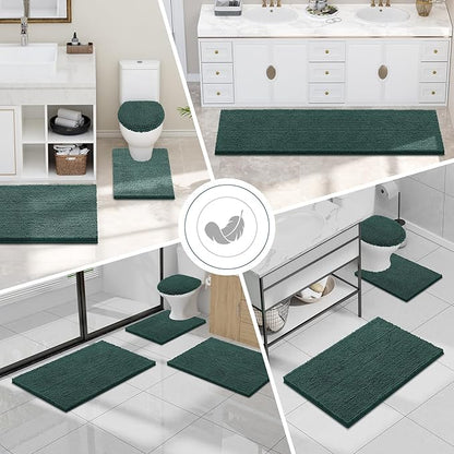Smiry Luxury Chenille Toilet Rugs U-Shaped 24x20, Soft Absorbent Non-Slip - Image 7