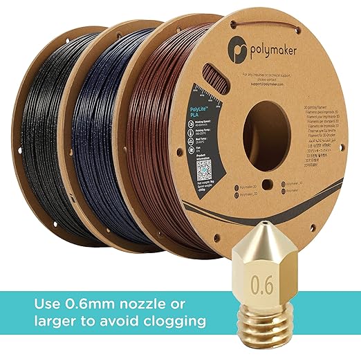 Polymaker Glitter PLA Filament 1.75mm, Galaxy Blue PLA 3D Printer Filament 1kg - Image 2
