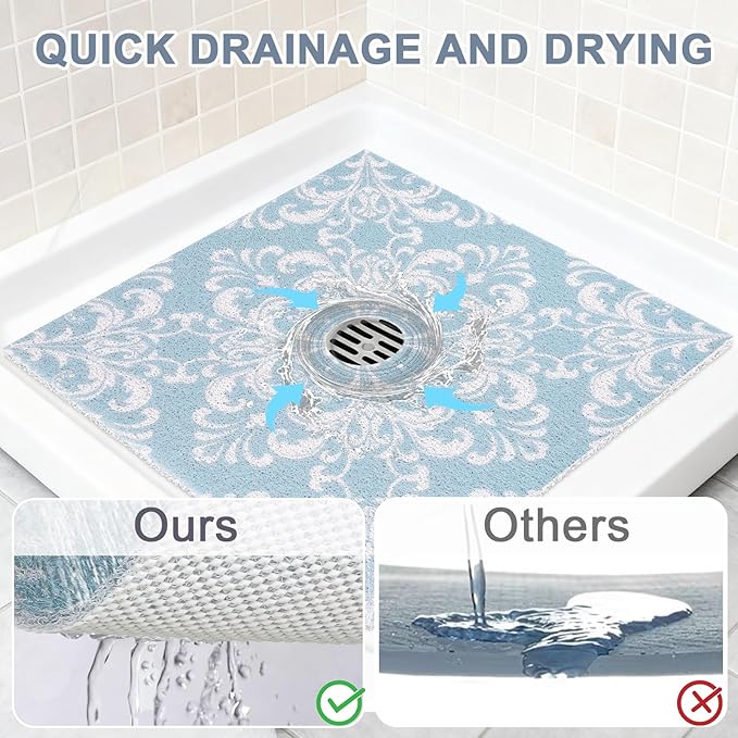 Square Shower Mat Non Slip: 24x24 Inch Extra Large Shower Mats - Image 6