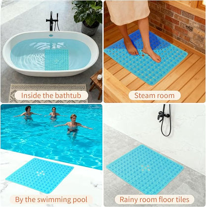 Anti-Slip Bathtub Shower mat, 20.8×20.8（Approximately 53×53cm） inch Soft - Image 7