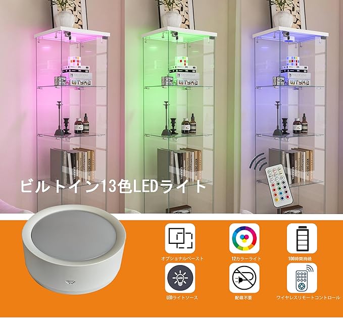 Yoluckea 4 Tiers Glass Display Cabinet - Image 3