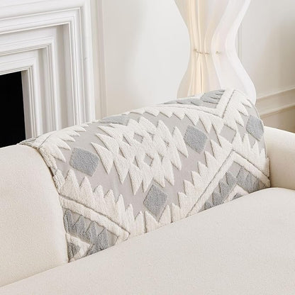 Boho Plush Couch Covers for Sofa Washable, Fuzzy Soft Couch Cover for Sectional - Image 4