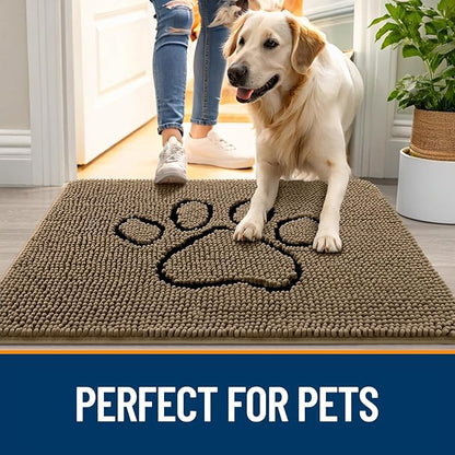 OLANLY Dog Door Mat for Muddy Paws 47x24, Paw Print Design, Absorbs Moisture - Image 6