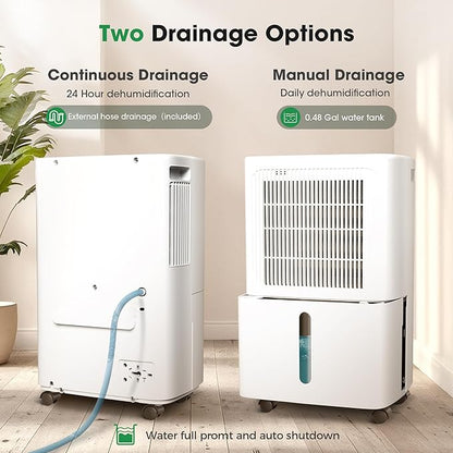 Dehumidifiers for Home with Drain Hose, 55 OZ Water Tank, 2500 Sq.Ft 35 Pints - Image 4