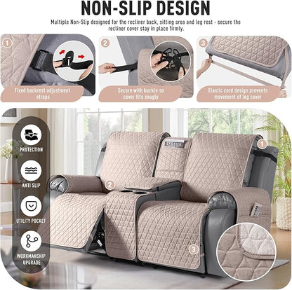 TAOCOCO 100% Waterproof Loveseat Recliner Couch Sofa Covers - Image 5