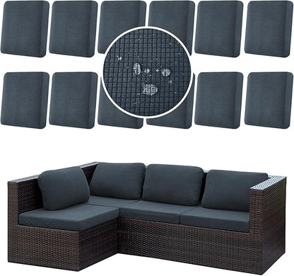 12Pcs Stretch Couch Cushion Covers, Water Resistant Outdoor Sofa Cuhsion Cover by CALBODE