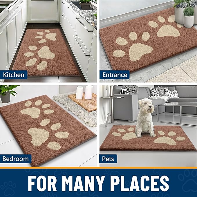 Smiry Dog Door Mat for Muddy Paws, Absorbs Moisture and Dirt, Low-Profile - Image 9