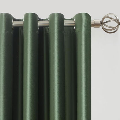 Olive Green Velvet Curtains 96 inches Length Emerald Luxury Elegant Living Room - Image 2