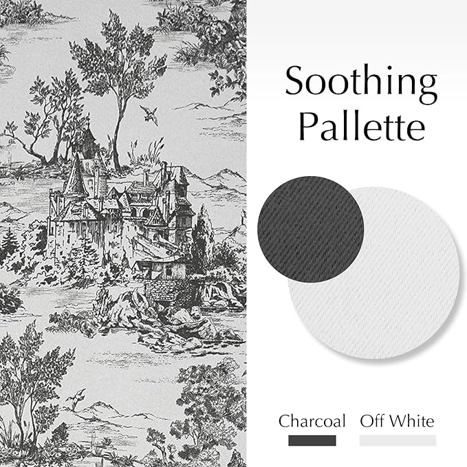 jinchan 95% Blackout Toile Curtains - Image 4