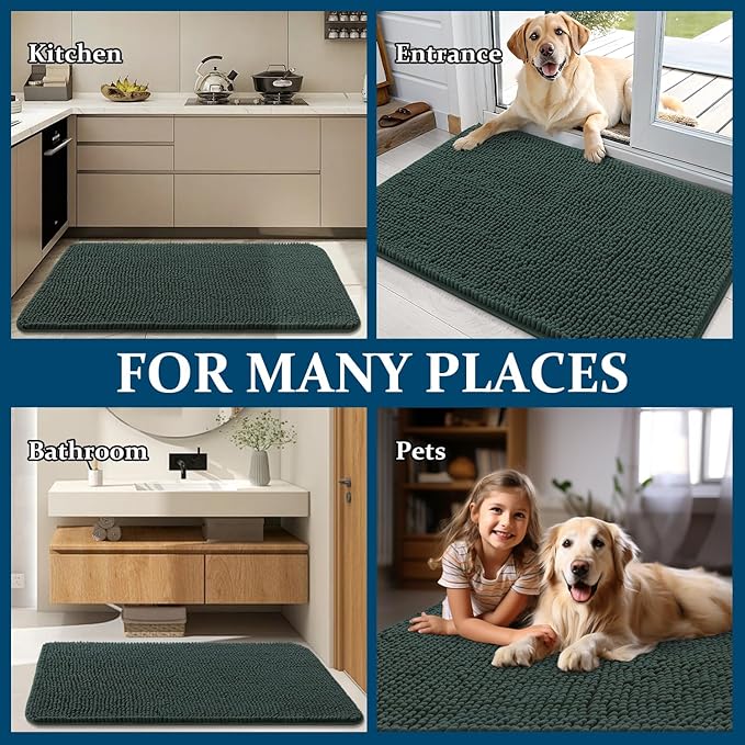 OLANLY Dog Door Mat for Muddy Paws 59x35, Absorbs Moisture and Dirt, Absorbent - Image 8