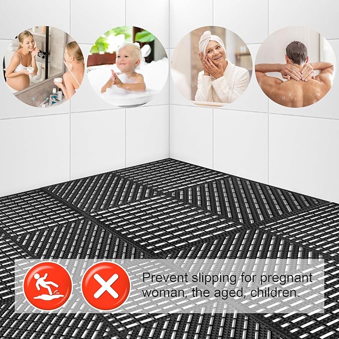 MYFAMIREA Modular Interlocking Cushion 12 Pack 11.8" x 11.8" Rubber Floor Tiles - Image 6