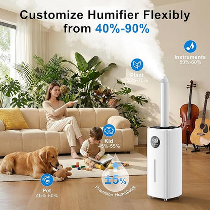 Uthfy 2.64Gal/10L Humidifier for Large Room, Dual 360° Nozzles Ultrasonic - Image 3