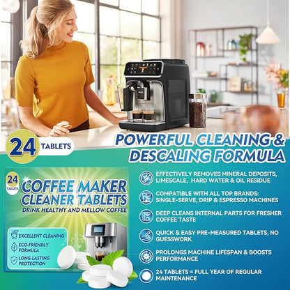 Coffee Machine Cleaner Descaler Tablets, Coffee Maker Cleaner Compatible - Image 2