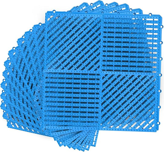 MYFAMIREA Modular Interlocking Cushion 12 Pack 11.8" x 11.8" Rubber Floor Tiles by MYFAMIREA