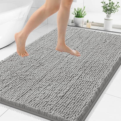 Smiry Luxury Chenille Bathroom Rugs 50x30, Extra Soft and Absorbent Shaggy Bath by Smiry