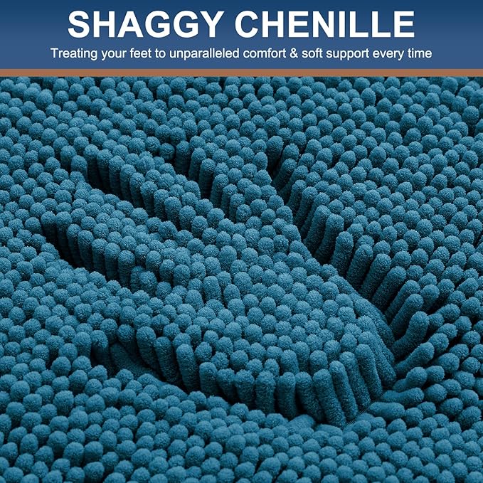 Smiry Luxury Chenille Bathroom Rugs 36x24, Extra Soft and Absorbent Shaggy Bath - Image 3