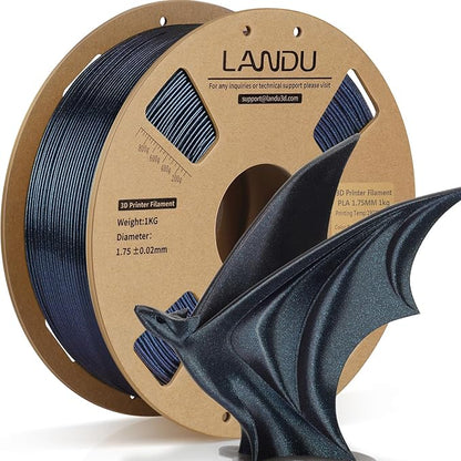 LANDU Chameleon PLA Filament 1.75mm Burnt Titanium 1KG, 3D Printer Filament by LANDU