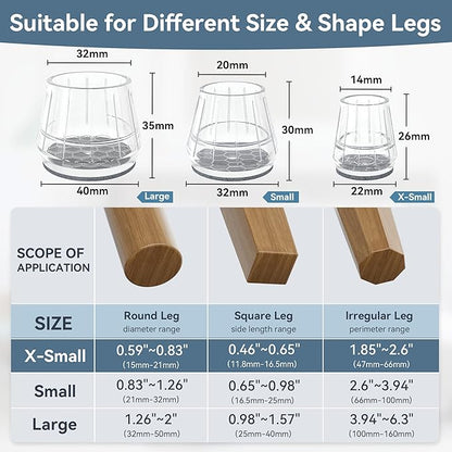 24PCS Extra Small Silicone Chair Leg Floor Protectors - Image 3