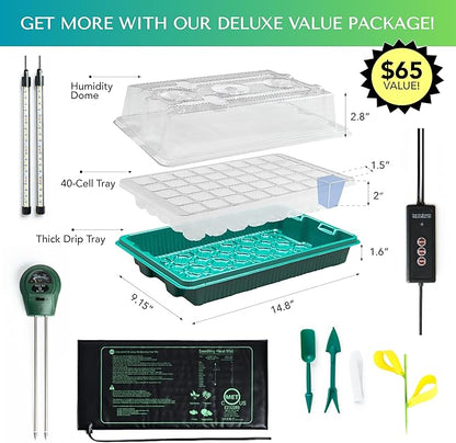 Seed Starter Kit with Grow Lights & Heat Mat – 40-Cell Seed Starter Tray - Image 3