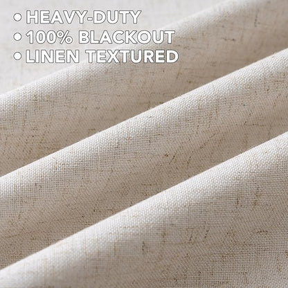 H.VERSAILTEXLinen-Polyester Curtains 100%Blackout Curtains - Image 5