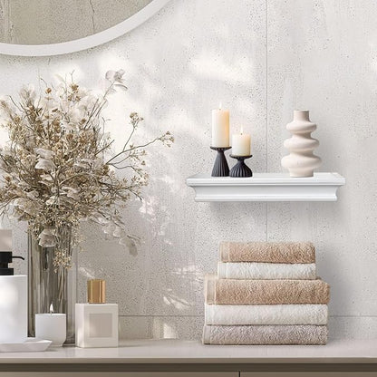 AHDECOR White Floating Shelves Wall Mounted, Deeper Wall Storage Shelf - Image 2