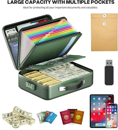 Fireproof Document Box, Hard Case Highly Flame-Resistant Fire Proof Waterproof - Image 3