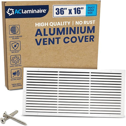 36x16 Inch Air Return Vent Cover Decorative – Premium Aluminum AC Vent Cover by LAMINAIRE