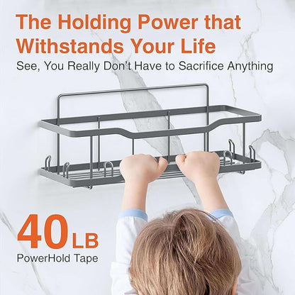 Shower Caddy Bathroom Shelves, The Athena Silken 4 Set, 40LB Capacity, Adhesive - Image 3
