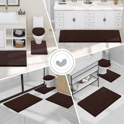 Smiry Luxury Chenille Bathroom Rugs 34x21, Extra Soft and Absorbent Shaggy Bath - Image 8