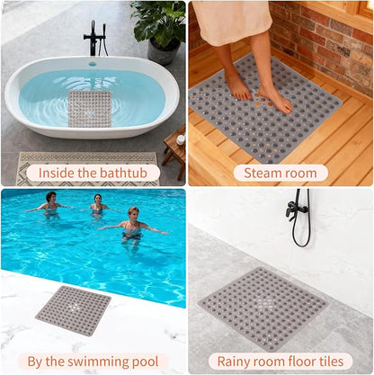 Anti-Slip Bathtub Shower mat, 20.8×20.8（Approximately 53×53cm） inch Soft - Image 6