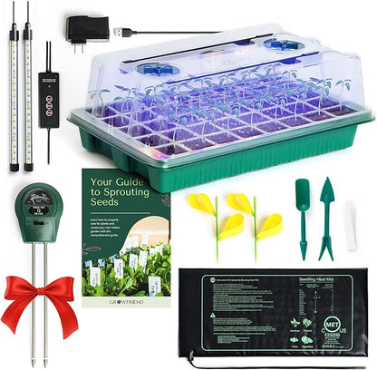 Seed Starter Kit with Grow Lights & Heat Mat – 40-Cell Seed Starter Tray by GROWFRIEND