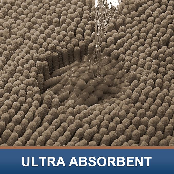 Smiry Luxury Chenille Bathroom Rugs 45x27, Extra Soft and Absorbent Shaggy Bath - Image 4