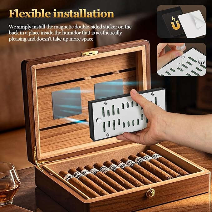 High-end Cigar Humidifier, Rectangular Cigar Humidifier Regulator - Image 6