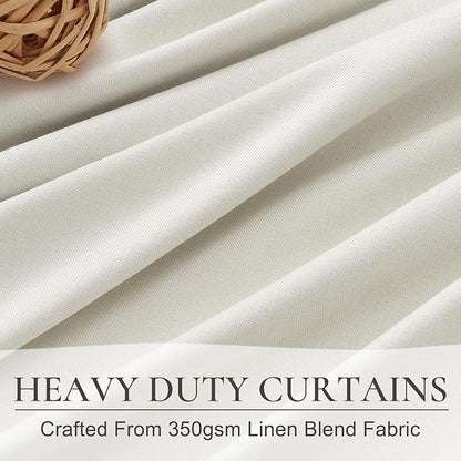 Cute Blackout Curtains 60 Inches Extra Wide Linen 84 Inch Length - Image 4