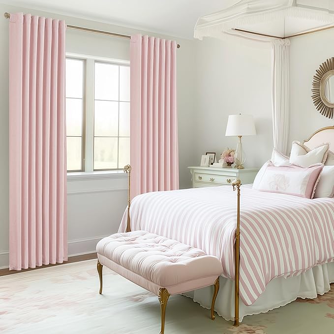 Cute Baby Pink Blackout Curtains 92 Inches Long - Image 6