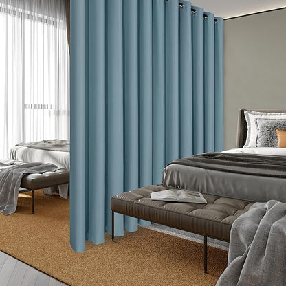 Hiasan Patio Sliding Door Curtain Panel, Stone Blue Room Divider Grommet - Image 8