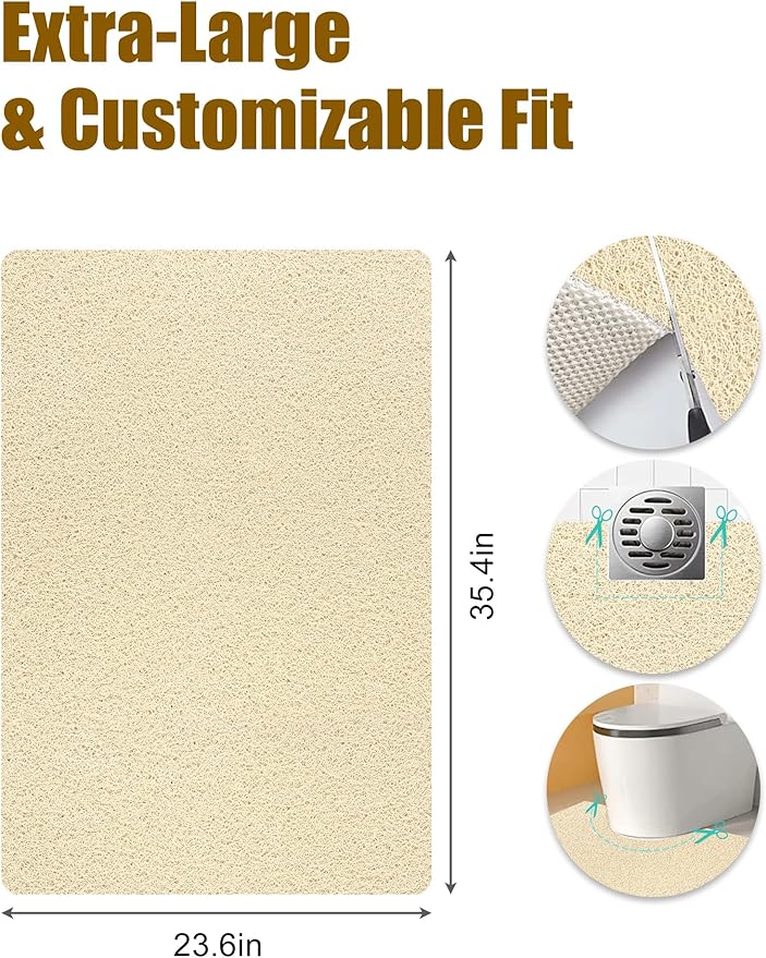 Large Shower Mat, Yonala 23.6 x 35.4 Inch Non Slip Shower Mats - Image 2