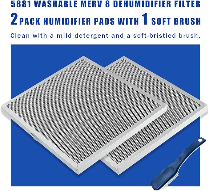 5881 Dehumidifier Filter MERV 8 Washable （ 2 Filter Boards +1 Soft Brush），for - Image 2