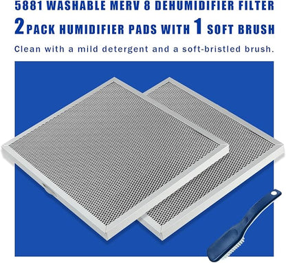 5881 Dehumidifier Filter MERV 8 Washable （ 2 Filter Boards +1 Soft Brush），for - Image 2