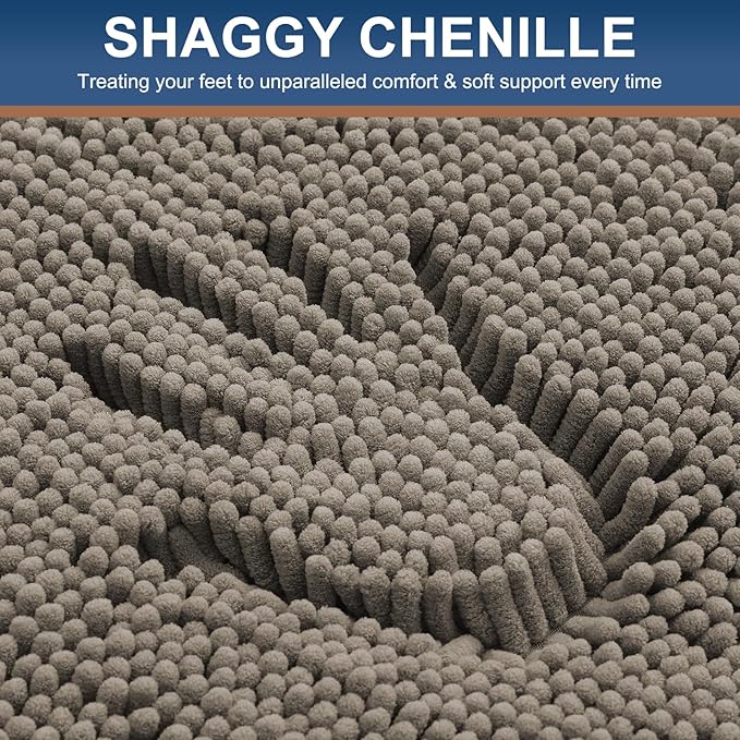Smiry Luxury Chenille Bathroom Rugs 24x16, Extra Soft and Absorbent Shaggy Bath - Image 3