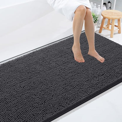 Smiry Luxury Chenille Bathroom Rugs 59x35, Extra Soft and Absorbent Shaggy Bath by Smiry