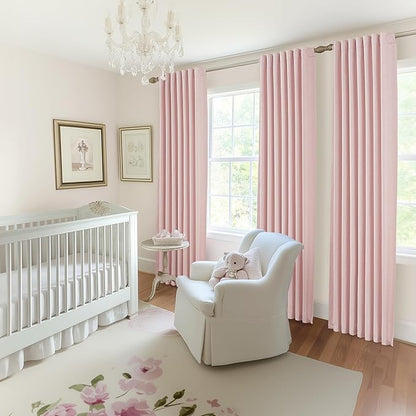 102 Inch Long Baby Pink Curtains 2 Panels Set - Image 6