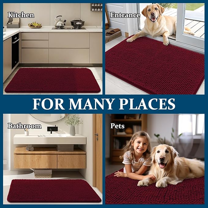 OLANLY Dog Door Mat for Muddy Paws 47x20, Absorbs Moisture and Dirt, Absorbent - Image 8