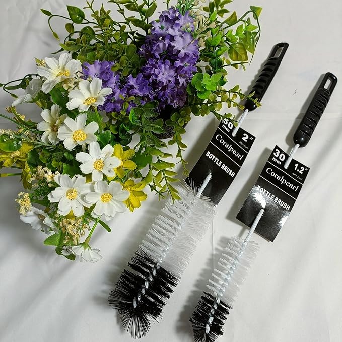 Coralpearl Bottle Brushes Thin Long Handle X 2, Utility Skinny Wire Cleaner Set - Image 3