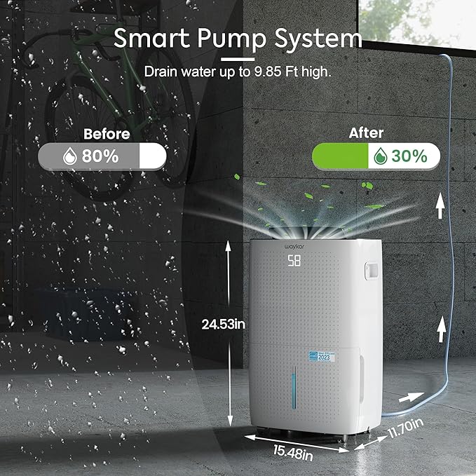 Waykar 150 Pints 7, 500 Sq. Ft Energy Star Dehumidifier - Image 3