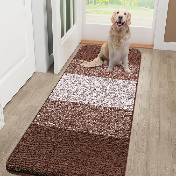 Smiry Dog Door Mat for Muddy Paws, Absorbs Moisture and Dirt, Low-Profile by Smiry